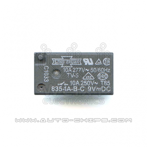 835-1A-B-C 9V=DC  Vulnerable electric relay for BCM of automobiles