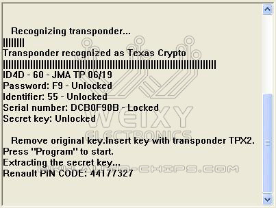 TMPro2 Software module 65 – Key copier for Texas Crypto keys