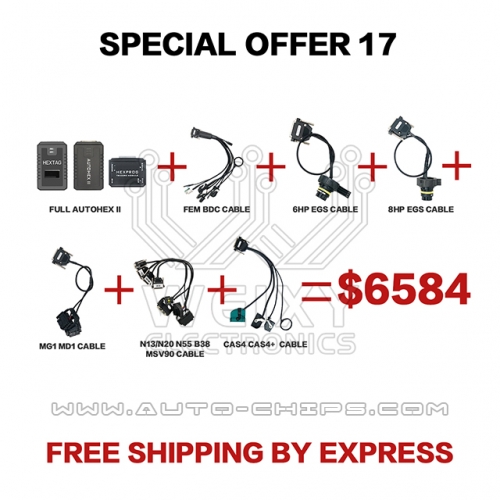 (WEIXY Electronics Special offer 17) 1set Full AUTOHEX2 + FEM BDC cable + 8HP cable + 6HP cable + MG1 MD1 cable + DME cable + CAS4 CAS4+ cable