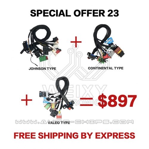 (WEIXY Electronics Special offer 23) 1PCS JOHNSON TYPE cable + 1PCS CONTINENTAL TYPE cable +1PCS VALEO TYPE cable